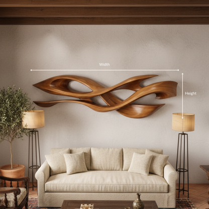 Luxury Sculptural Solid Wood Wall Art – Organic Flow Modern Statement Decor