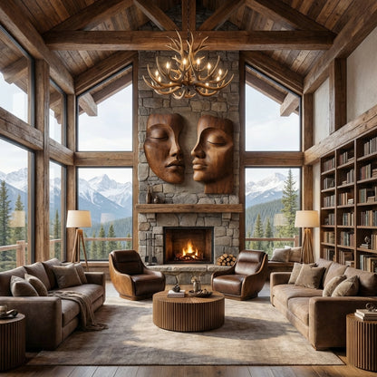 Hand-Carved Sculptural Face Wall Art – Bespoke Wooden Art for Luxury Interiors