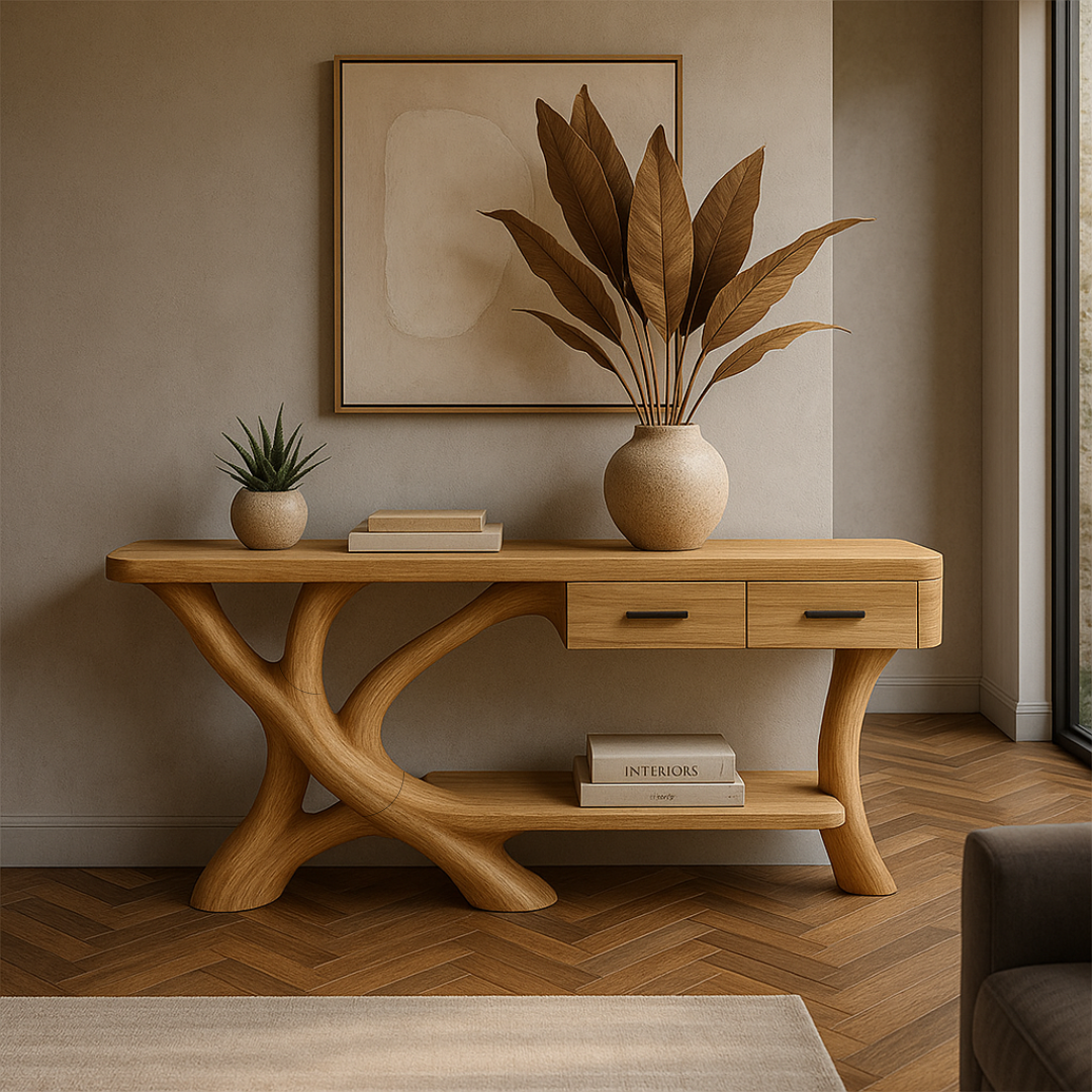 Organic Branch Console Table – Handcrafted Luxury Wood Furniture for Modern Homes