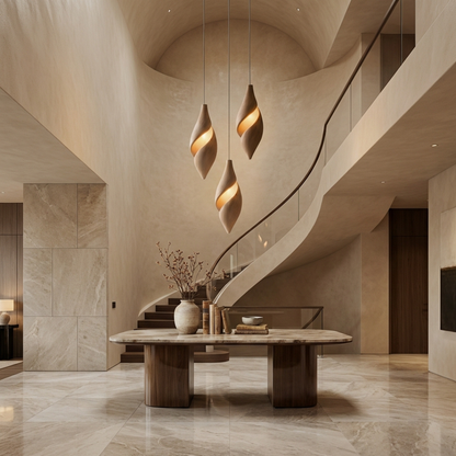 Handcrafted Sculptural Wooden Pendant Lamp for Ultra-Luxury Interiors