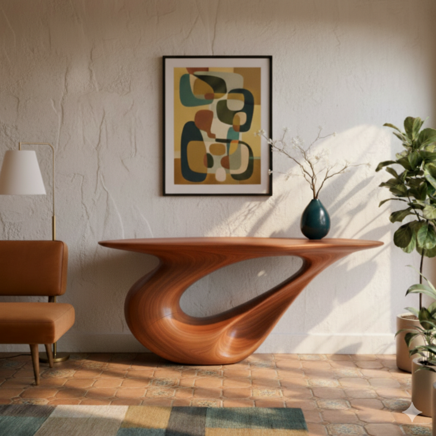 Live-Edge Solid Wood Console Table – Sculptural Organic