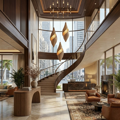 Handcrafted Sculptural Wooden Pendant Lamp for Ultra-Luxury Interiors