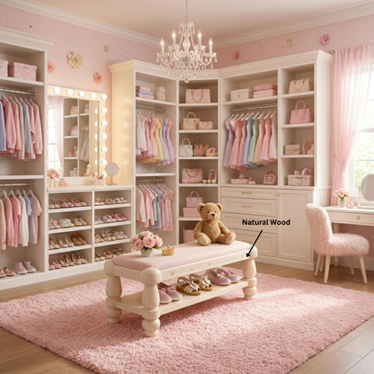 Luxury Shoes Bench for Girls | Princess Dressing Room Style
