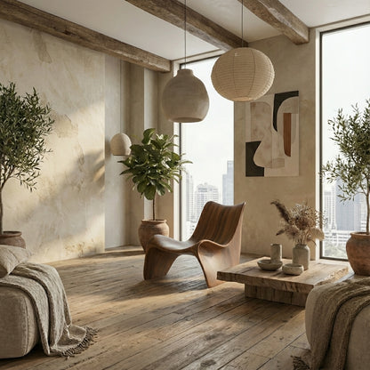 Luxury Curved Wood Lounge Chair – Handcrafted Design