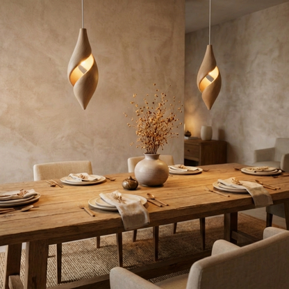 Handcrafted Sculptural Wooden Pendant Lamp for Ultra-Luxury Interiors
