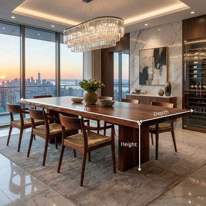 Ultra-Luxury Solid Wood Dining Table – Architectural Elegance for Modern Homes