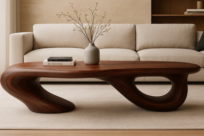 Sculptural Solid-Wood Low Table – Luxury Organic Design