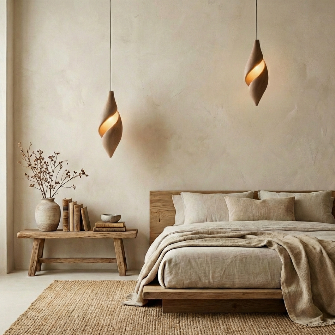 Handcrafted Sculptural Wooden Pendant Lamp for Ultra-Luxury Interiors