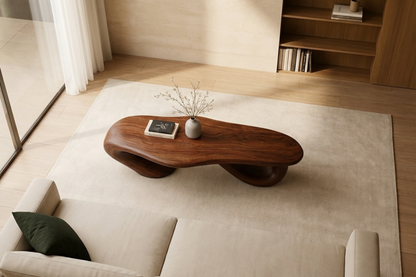 Sculptural Solid-Wood Low Table – Luxury Organic Design