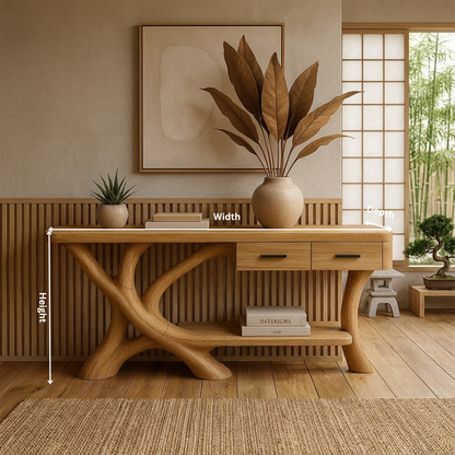 Organic Branch Console Table – Handcrafted Luxury Wood Furniture for Modern Homes
