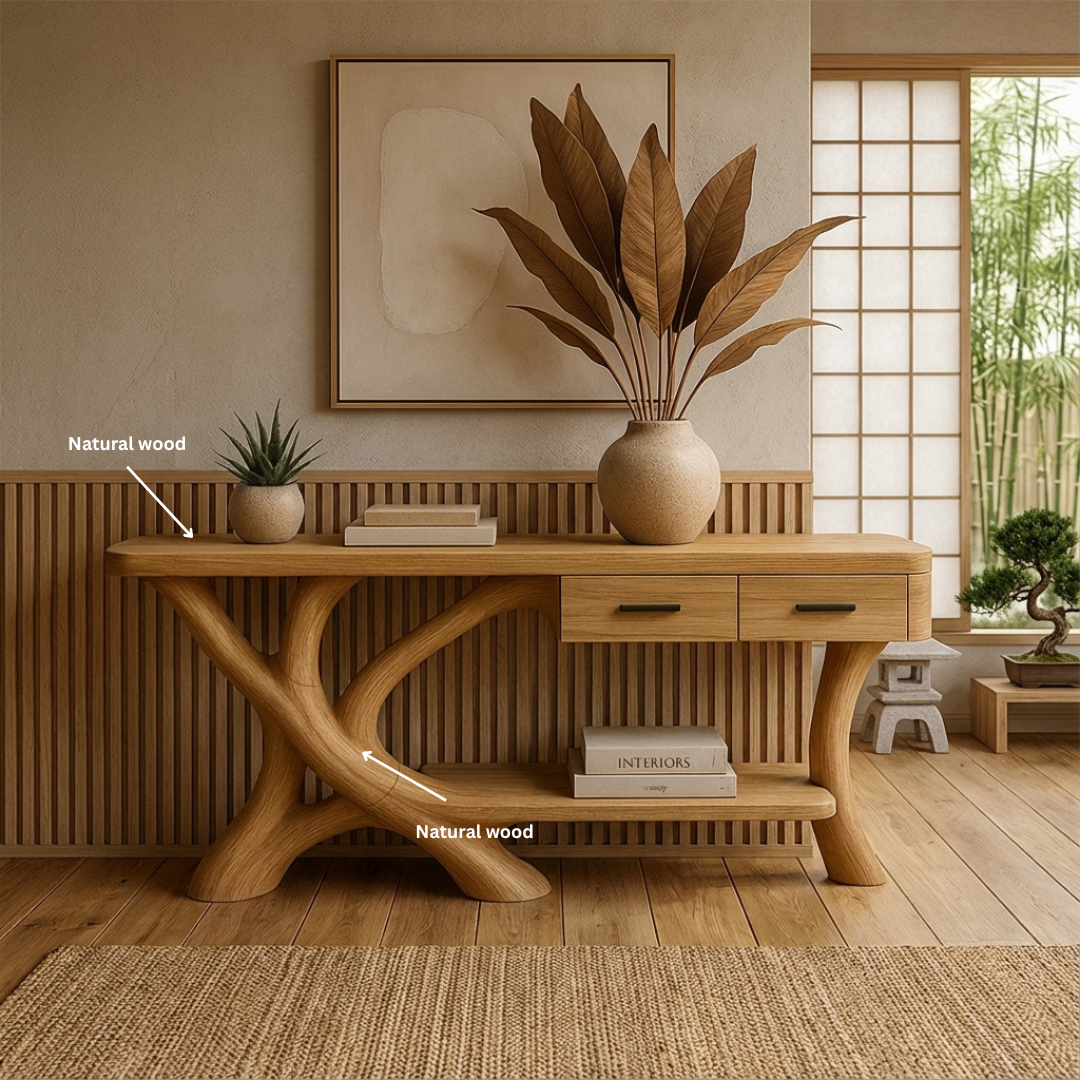 Organic Branch Console Table – Handcrafted Luxury Wood Furniture for Modern Homes