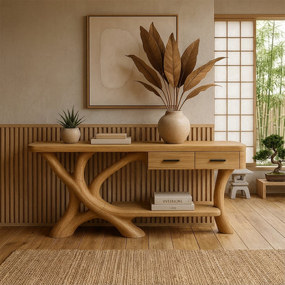 Organic Branch Console Table – Handcrafted Luxury Wood Furniture for Modern Homes