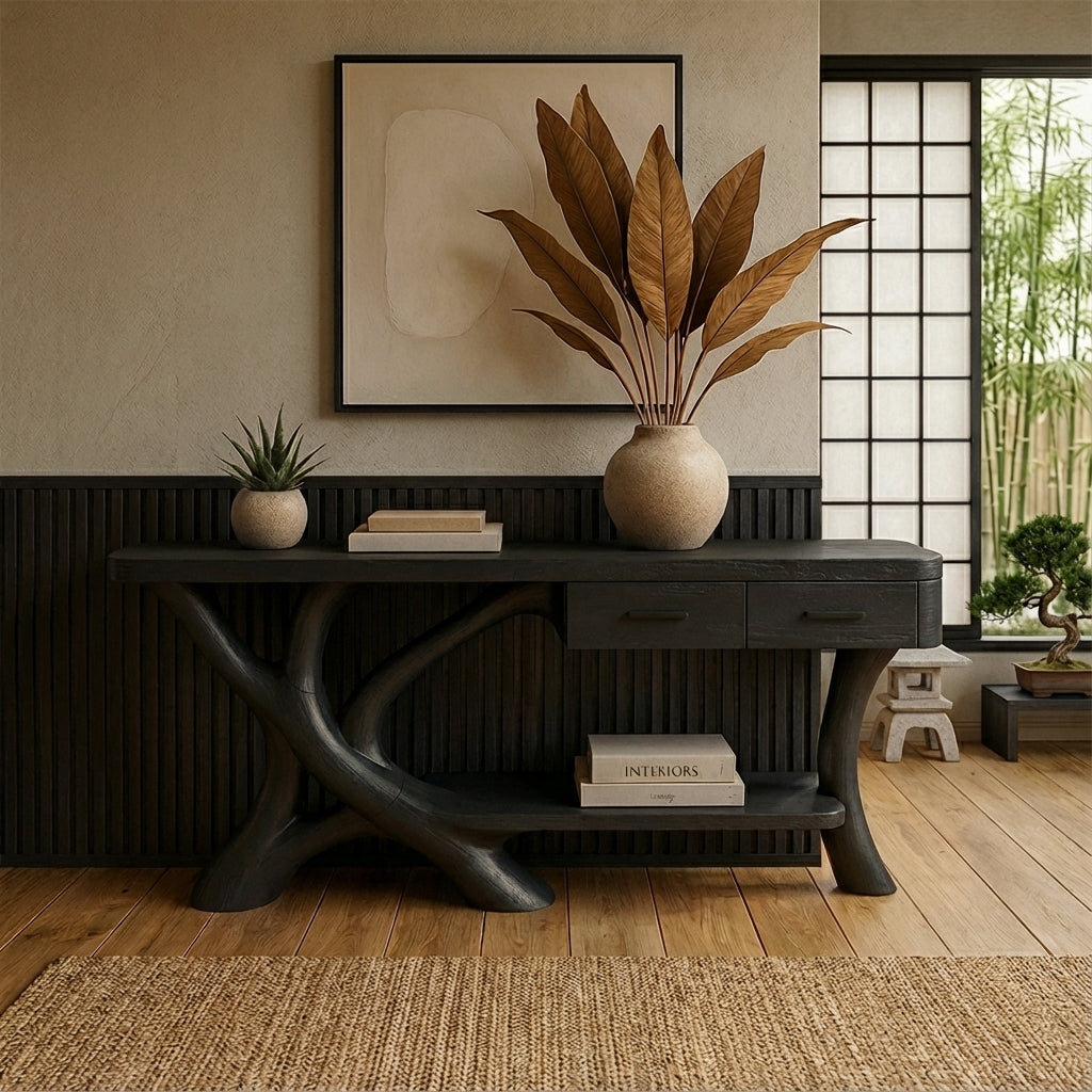 Organic Branch Console Table – Handcrafted Luxury Wood Furniture for Modern Homes