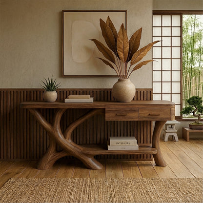 Organic Branch Console Table – Handcrafted Luxury Wood Furniture for Modern Homes