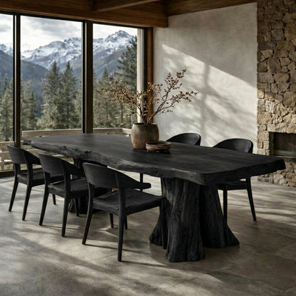 Live-Edge Solid Wood Dining Table - Sculptural Design for Luxury Homes