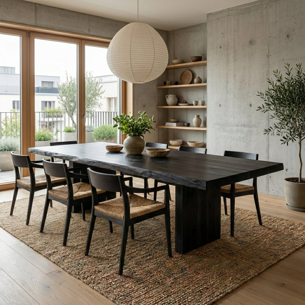 Ultra-Luxury Solid Wood Dining Table – Architectural Elegance for Modern Homes