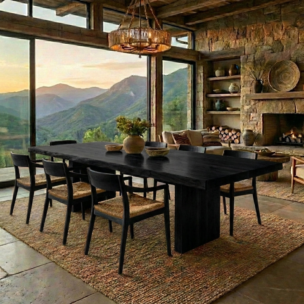 Ultra-Luxury Solid Wood Dining Table – Architectural Elegance for Modern Homes