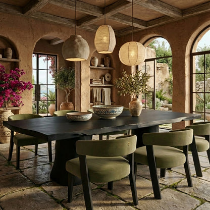 Organic Live Edge Solid Wood Dining Table – Sculptural Tree Trunk Dining Table Craftsmanship