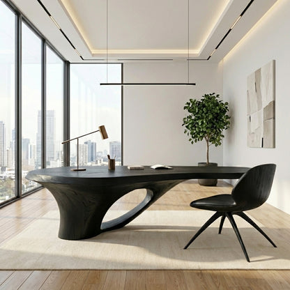 Bespoke Sculptural Wood Desk – Ultra Luxury Home Office Furniture