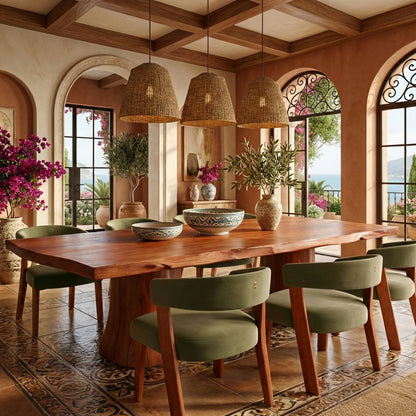 Organic Live Edge Solid Wood Dining Table – Sculptural Tree Trunk Dining Table Craftsmanship