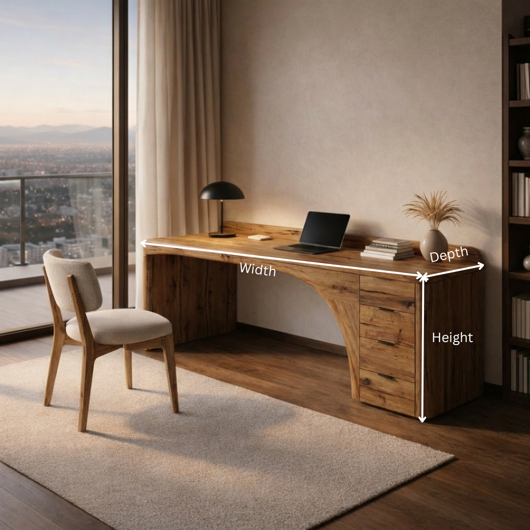 Handcrafted Sculptural Wood Desk – Premium Luxury Home Office