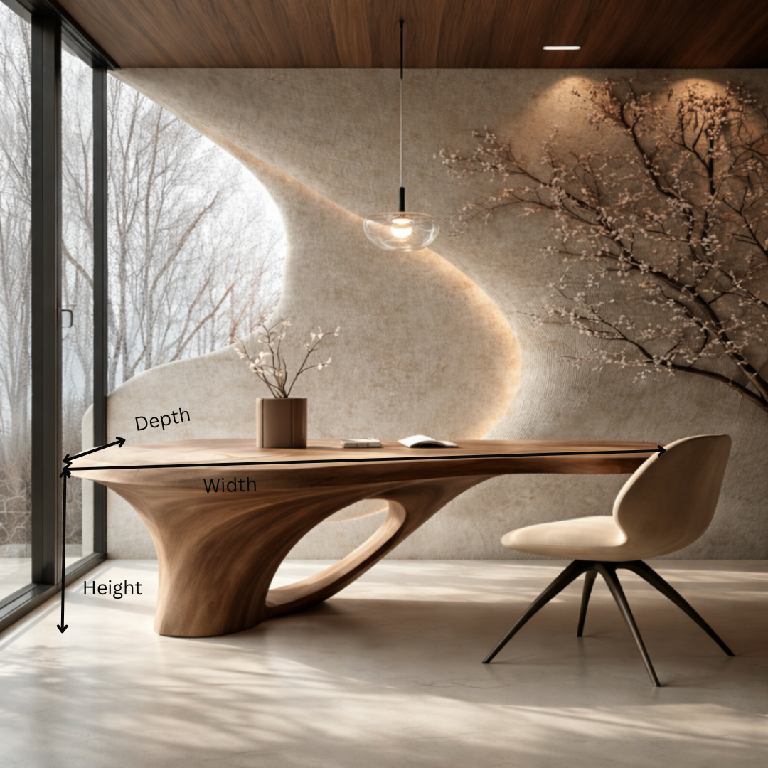 Bespoke Sculptural Wood Desk – Ultra Luxury Home Office Furniture