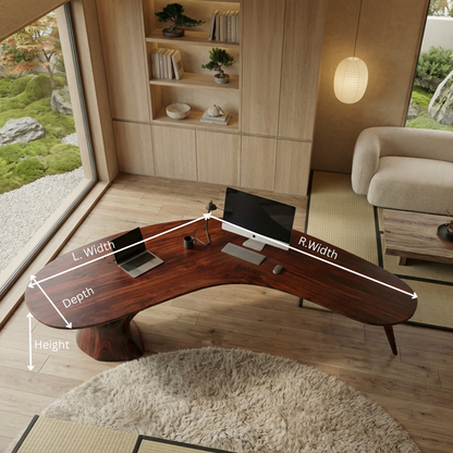 Luxury Sculptural Wood Desk – Artistic Workspace for Designers & Architects