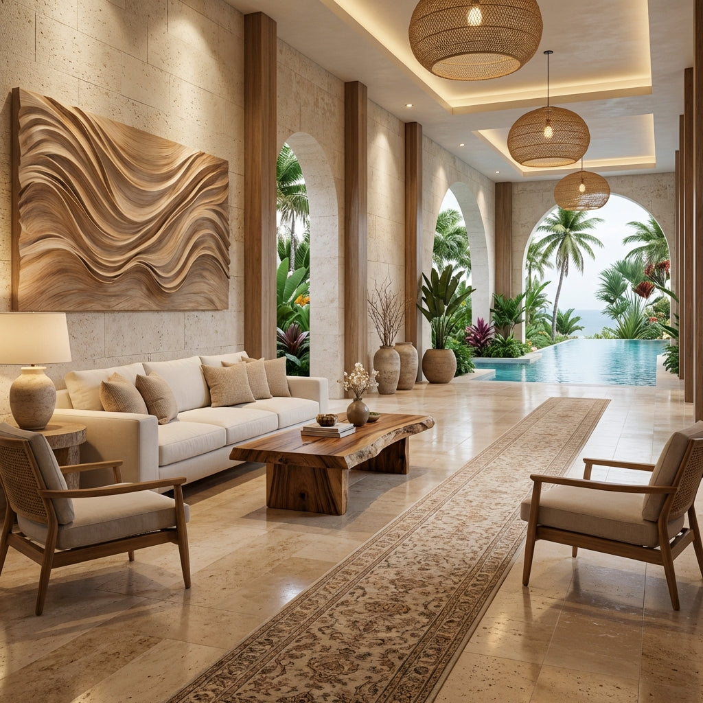 Hand-Carved Sculptural Wooden Wall Art – Luxury Organic Modern Statement Piece