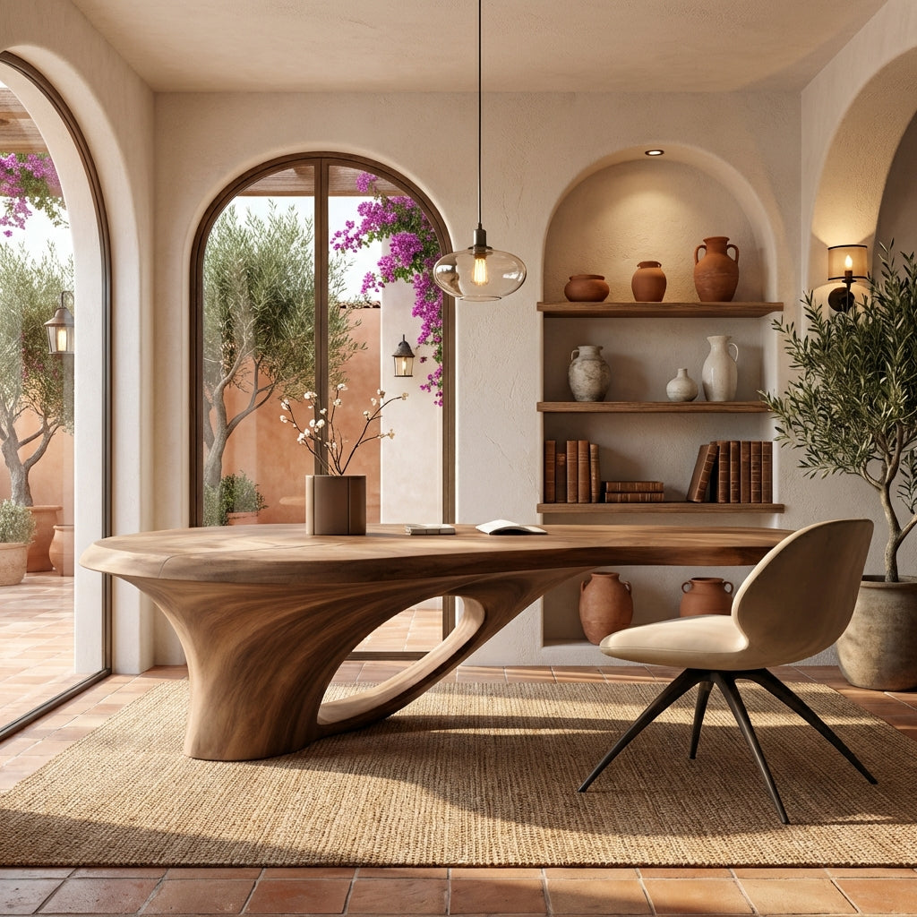 Bespoke Sculptural Wood Desk – Ultra Luxury Home Office Furniture
