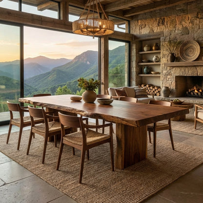 Ultra-Luxury Solid Wood Dining Table – Architectural Elegance for Modern Homes
