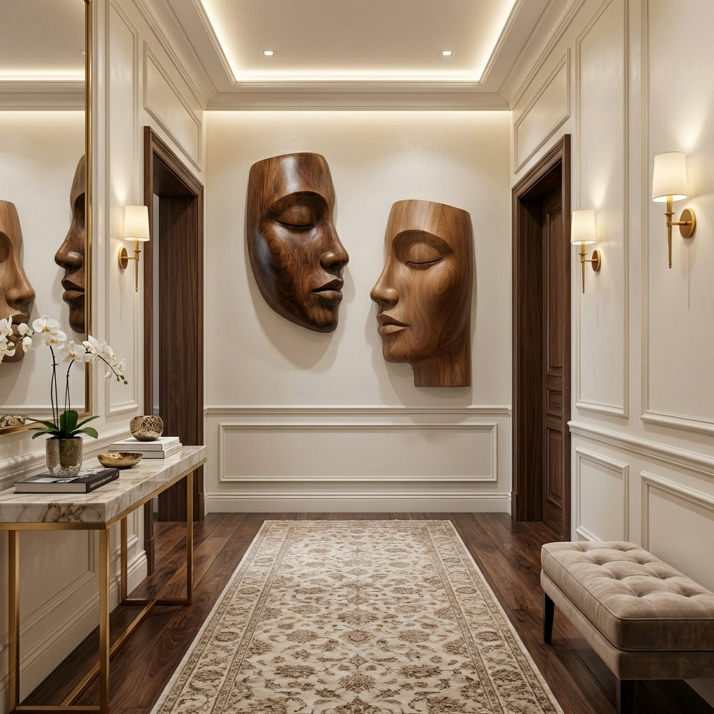 Bespoke Face Wall Sculpture in Solid Wood – Gallery-Grade Art for Luxury Homes