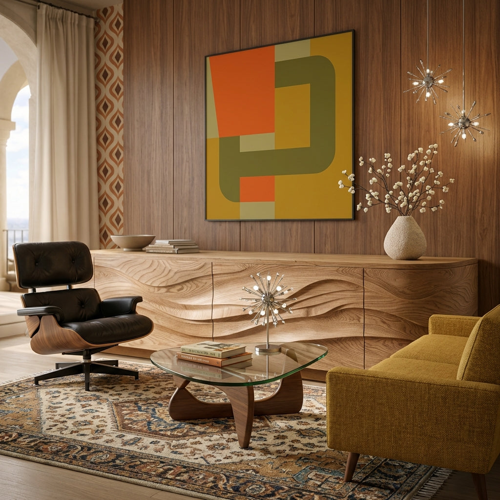 Sculptural Wave Solid Wood Sideboard – Luxury Statement for Refined Interiors