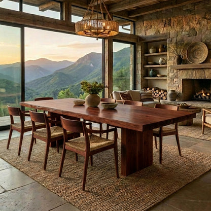 Ultra-Luxury Solid Wood Dining Table – Architectural Elegance for Modern Homes