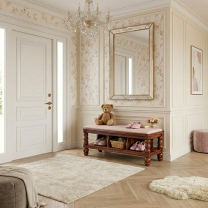 Premium Shoes Bench for Girls’ Rooms- Elegant Storage