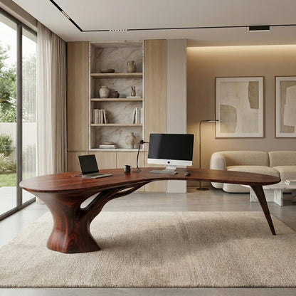 Luxury Sculptural Wood Desk – Artistic Workspace for Designers & Architects
