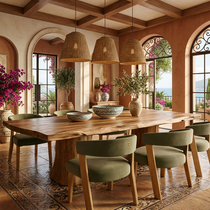 Organic Live Edge Solid Wood Dining Table – Sculptural Tree Trunk Dining Table Craftsmanship
