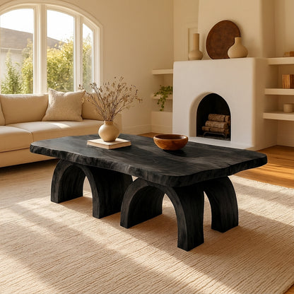 Farmhouse Live-Edge Coffee Table – Handcrafted Solid Wood