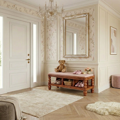 Premium Shoes Bench for Girls’ Rooms- Elegant Storage