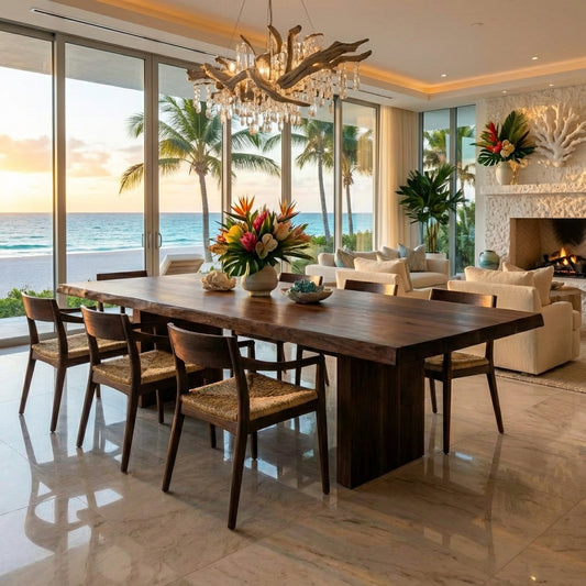 Ultra-Luxury Solid Wood Dining Table – Architectural Elegance for Modern Homes