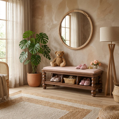 Premium Shoes Bench for Girls’ Rooms- Elegant Storage