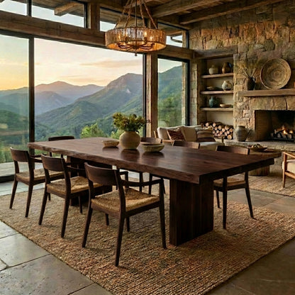 Ultra-Luxury Solid Wood Dining Table – Architectural Elegance for Modern Homes