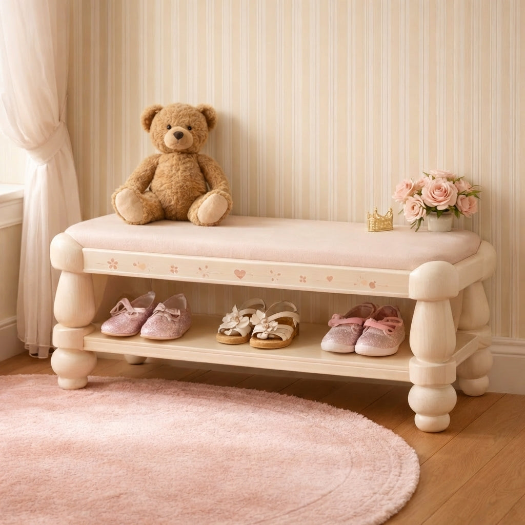 Luxury Shoes Bench for Girls | Princess Dressing Room Style