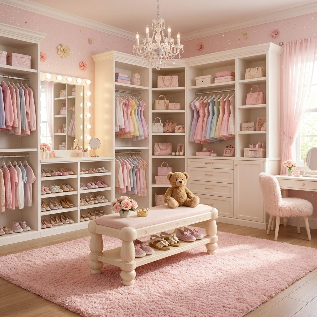 Luxury Shoes Bench for Girls | Princess Dressing Room Style